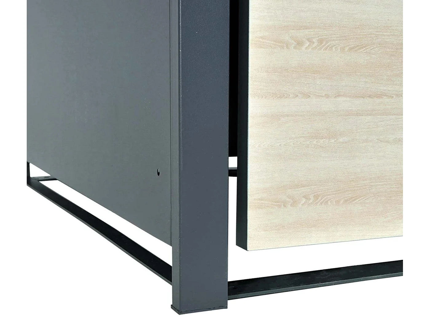 Set 4x copribidoni box spazzatura rifiuti MCW-J82 80x264x117cm acciaio inox antracite faggio