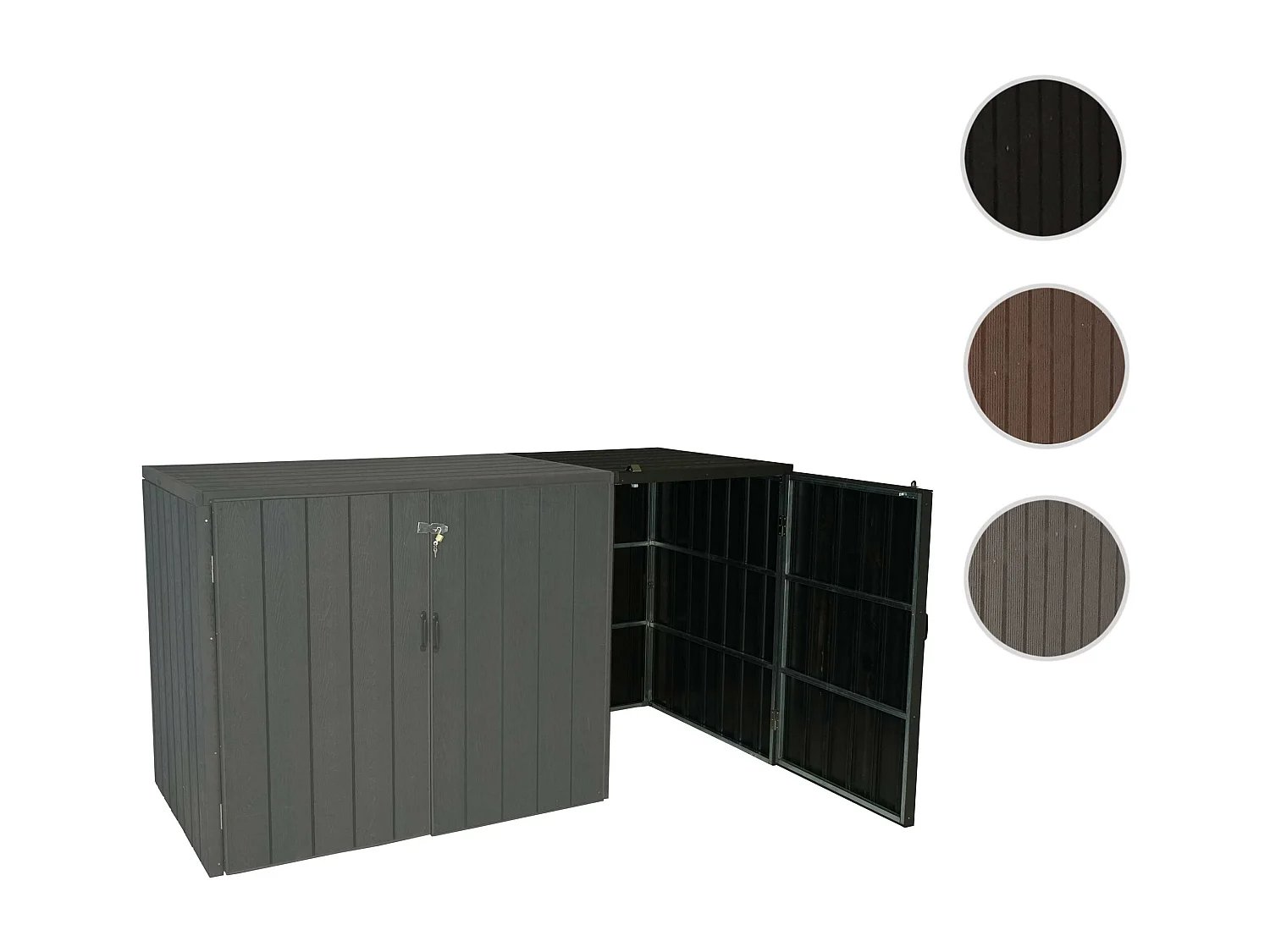 Modulo aggiuntivo per copribidoni box spazzatura rifiuti MCW-J28 Premium 88x69x116cm acciaio WPC antracite