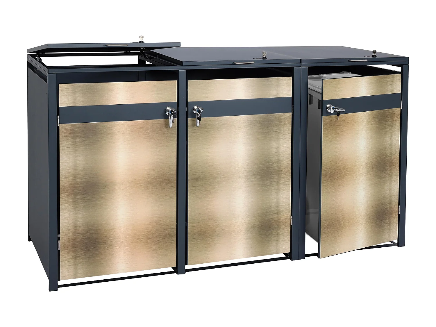 3er Mülltonnenverkleidung MCW-J82, Gold