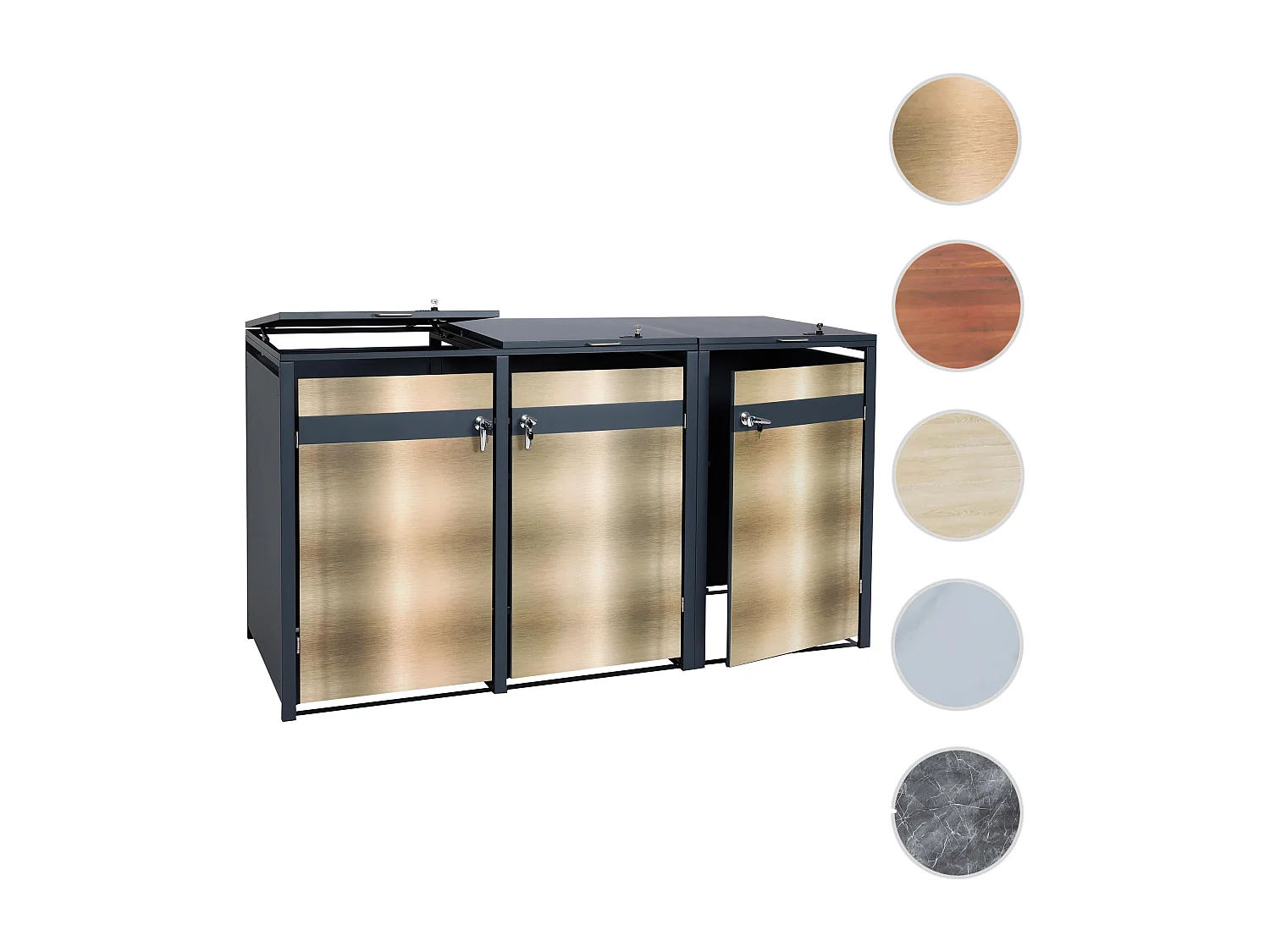 3er Mülltonnenverkleidung MCW-J82, Gold
