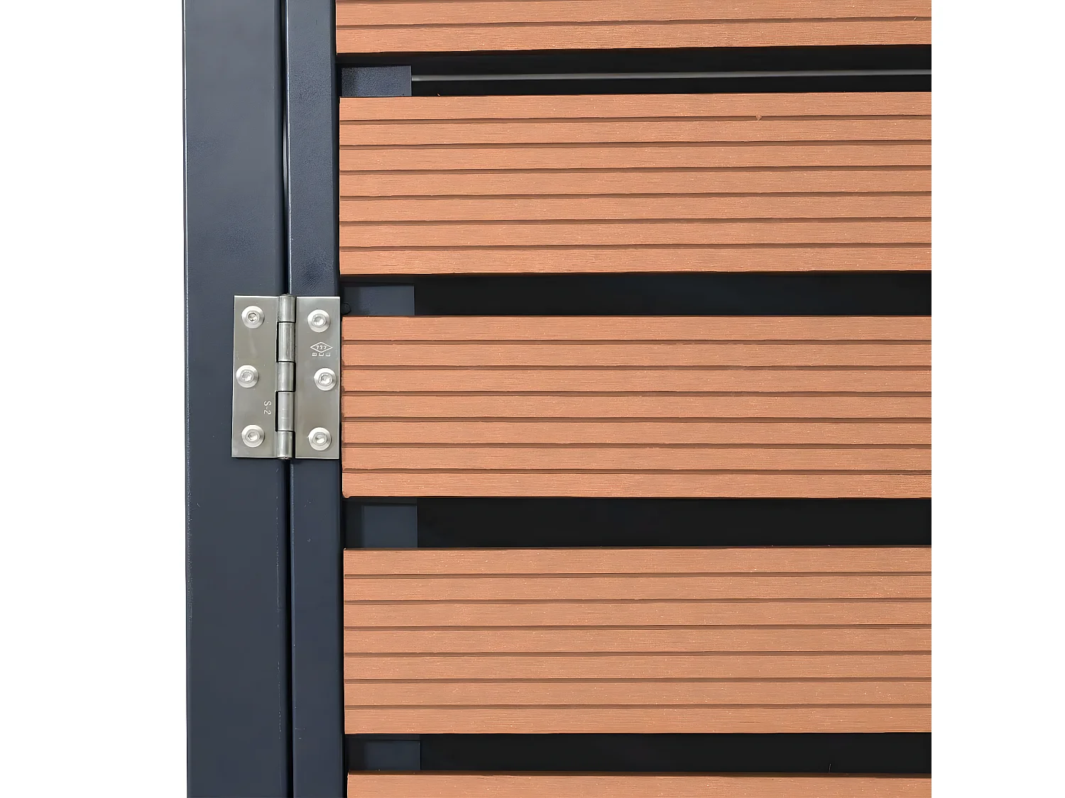 3x copribidoni box spazzatura rifiuti MCW-K14 84x205x119cm metallo WPC teak