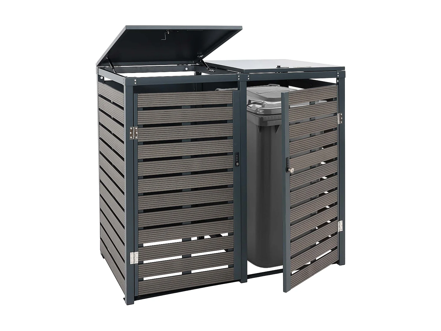 2er Mülltonnenverkleidung MCW-K14, Anthrazit