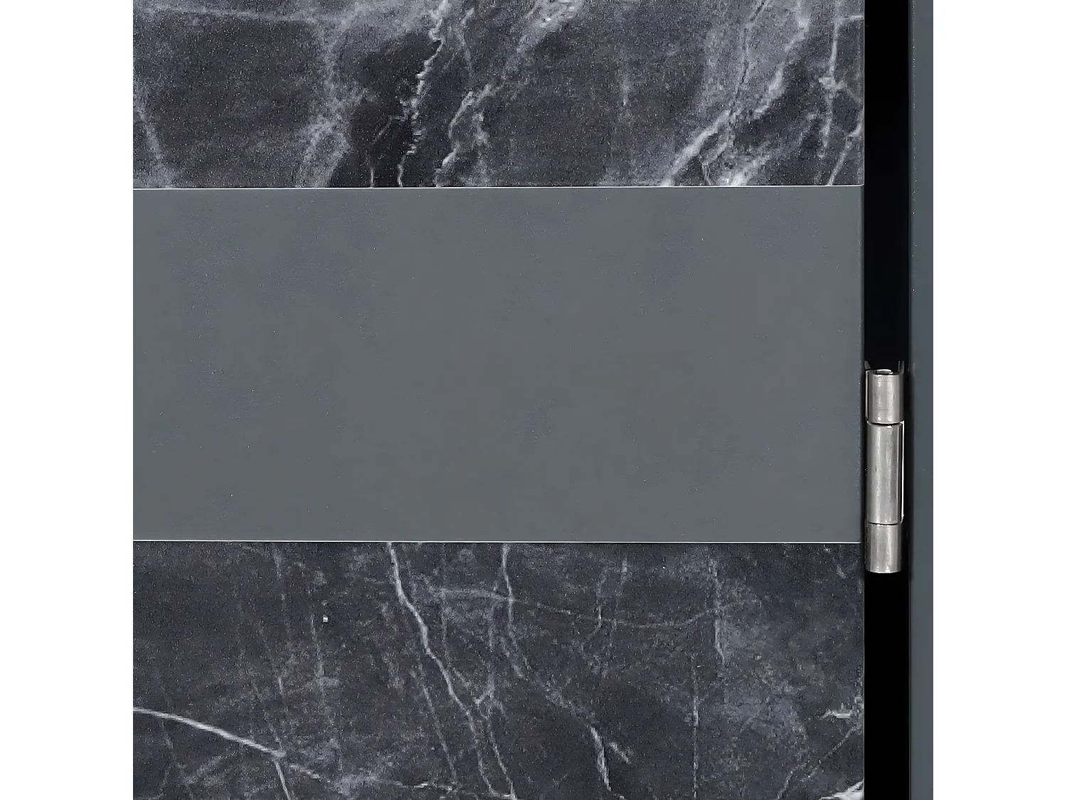 Copribidone box spazzatura rifiuti MCW-J82 80x68x117cm acciaio inox antracite marmo scuro