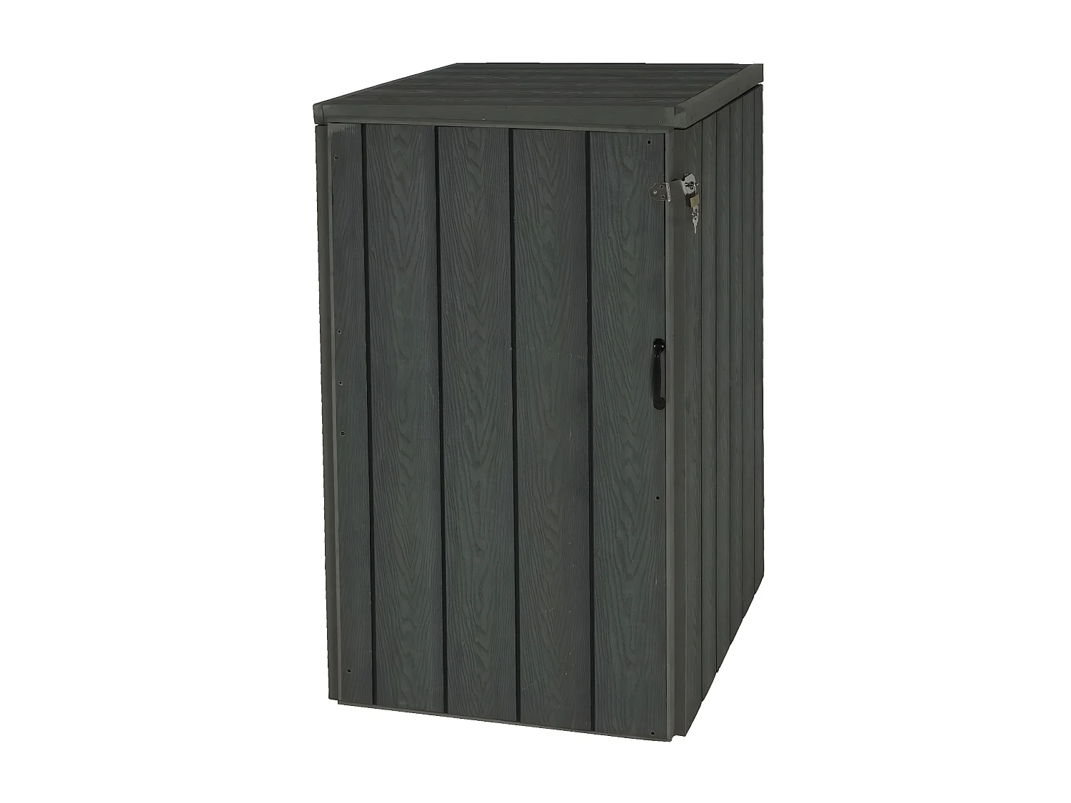 Copribidone box spazzatura rifiuti MCW-J28 Premium XL 105x80x117cm acciaio WPC grigio