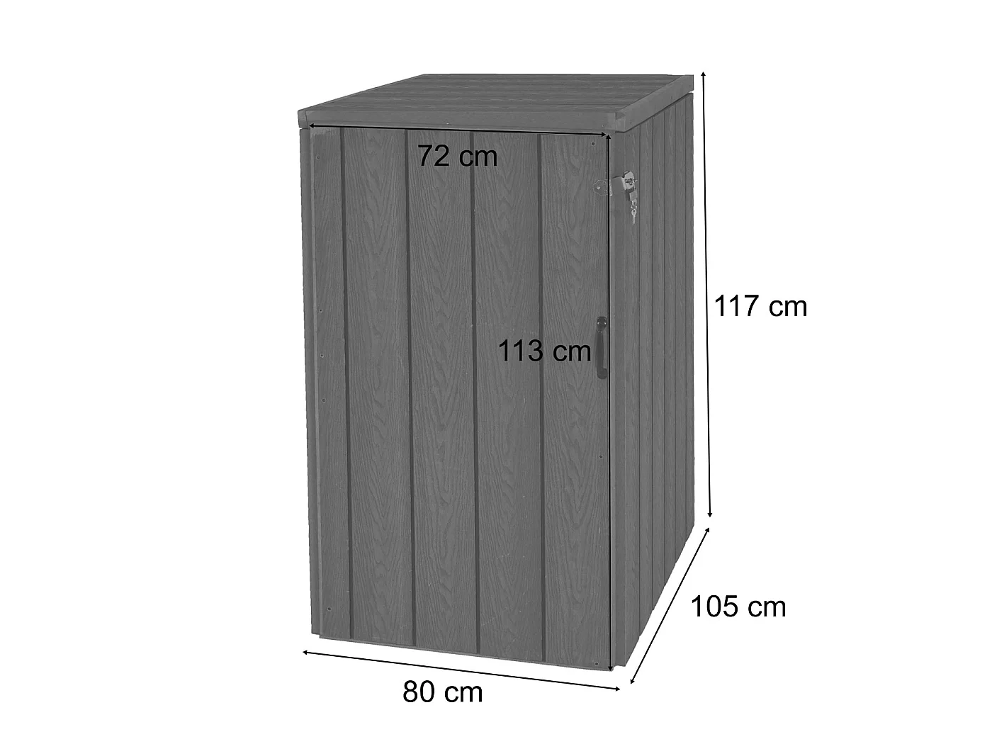 Copribidone box spazzatura rifiuti MCW-J28 Premium XL 105x80x117cm acciaio WPC grigio