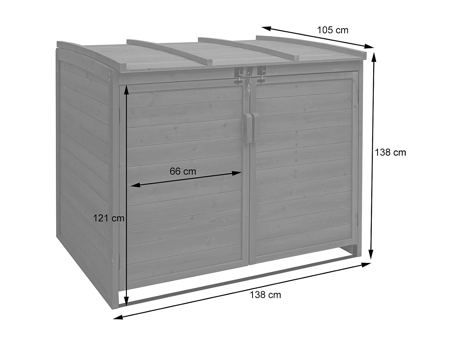2er/4er Mülltonnenverkleidung MCW-H75b, Braun