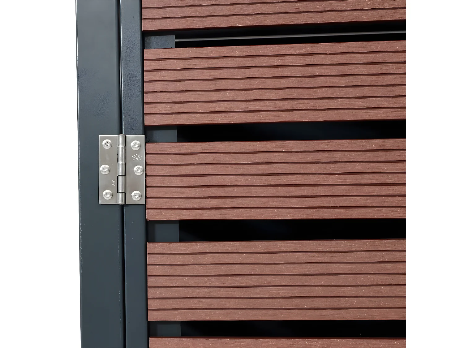 3x copribidoni box spazzatura rifiuti con fioriera MCW-K14 84x200x124cm metallo WPC marrone