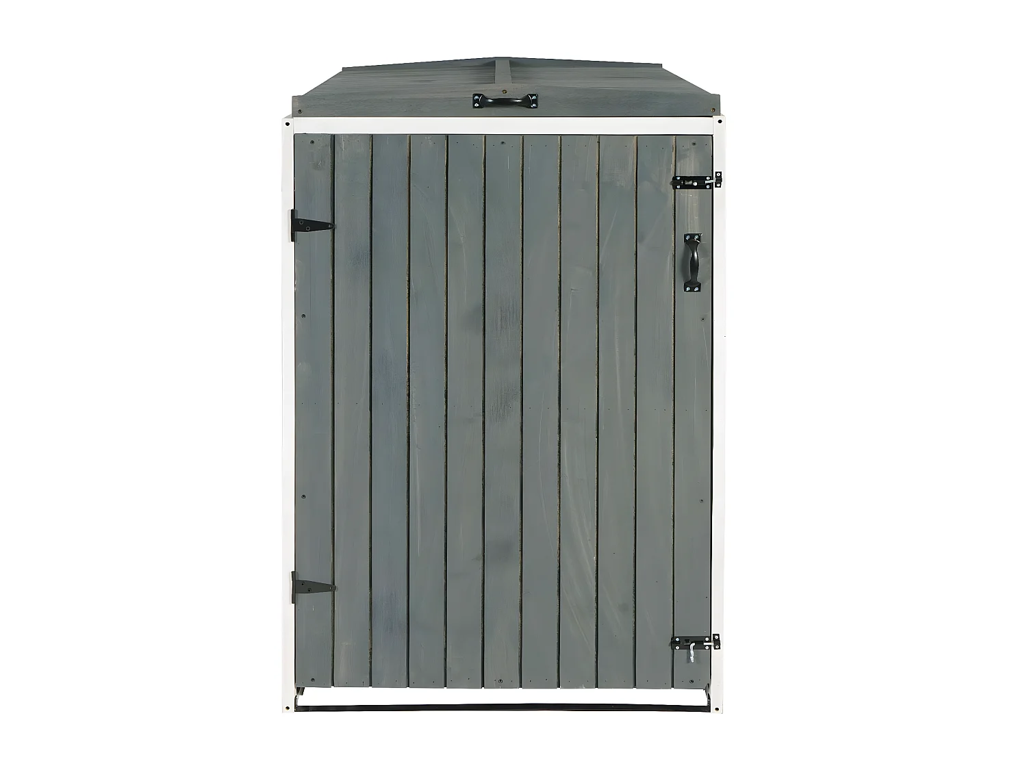 1er-/2er-Mülltonnenverkleidung MCW-H74, Grau-weiß