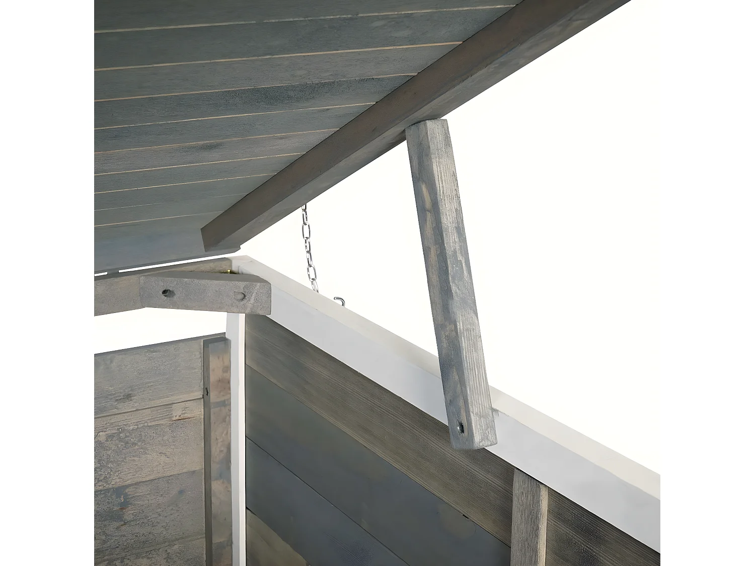 1er-/2er-Mülltonnenverkleidung MCW-H74, Grau-weiß