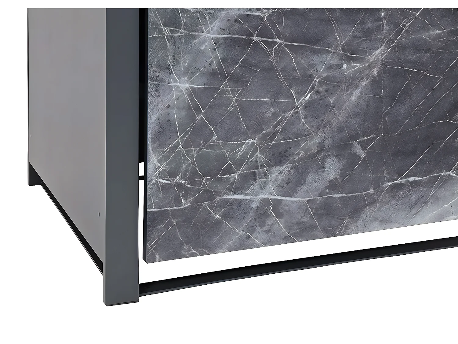 Set 4x copribidoni box spazzatura rifiuti MCW-J82 80x264x117cm acciaio inox antracite marmo scuro