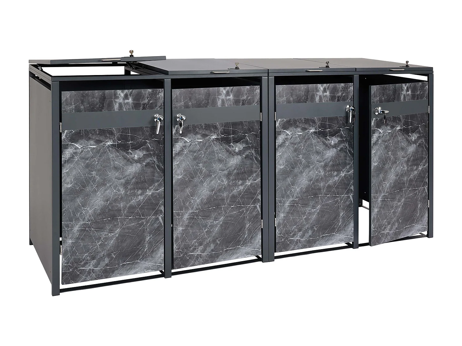 4-delige afvalbakbekleding MCW-J82,  donker marmer look