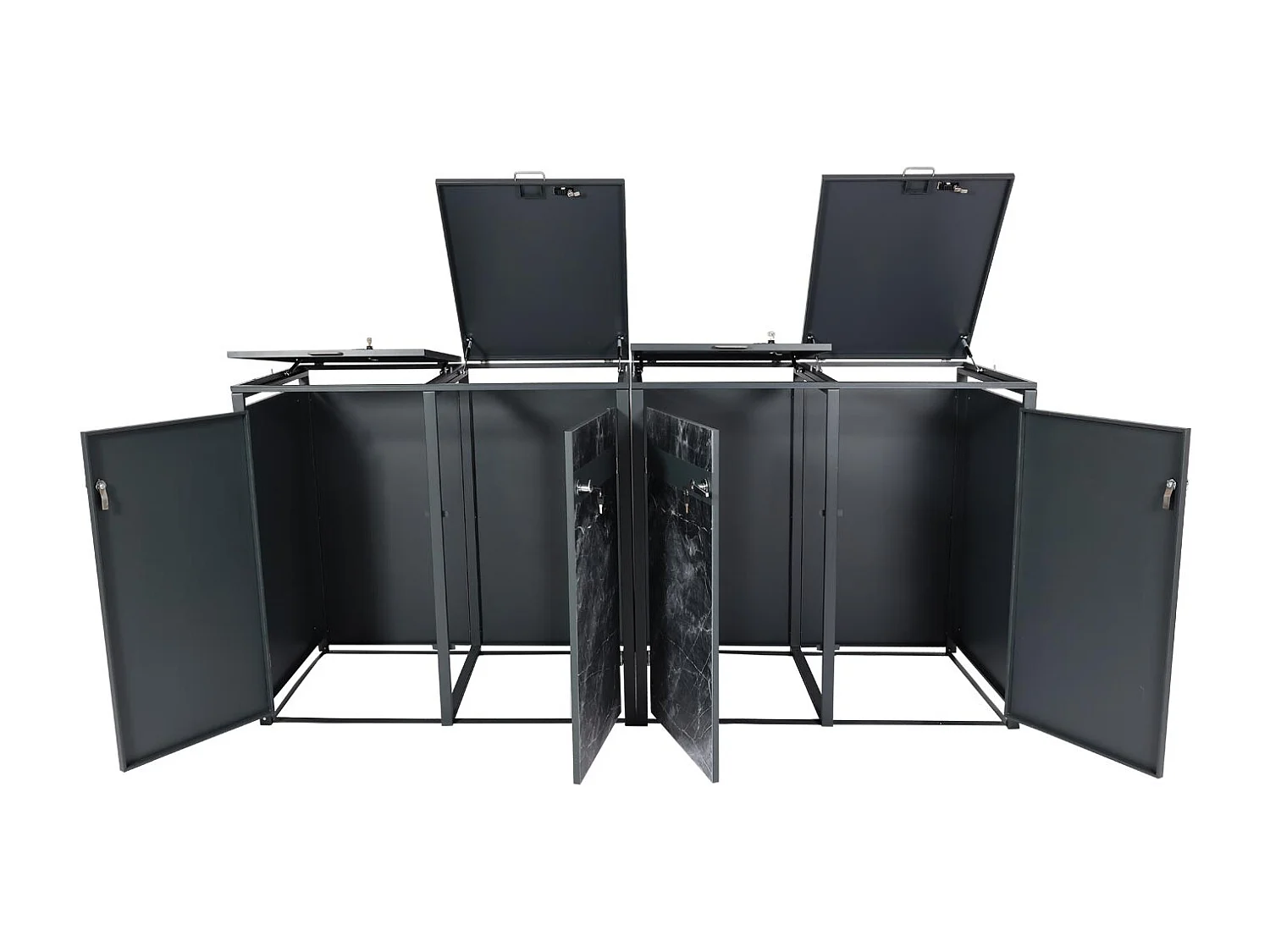 4-delige afvalbakbekleding MCW-J82,  donker marmer look