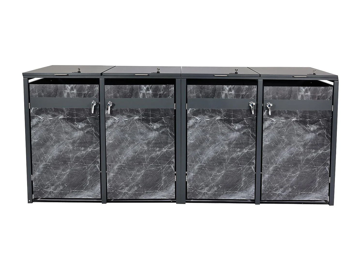 4-delige afvalbakbekleding MCW-J82,  donker marmer look