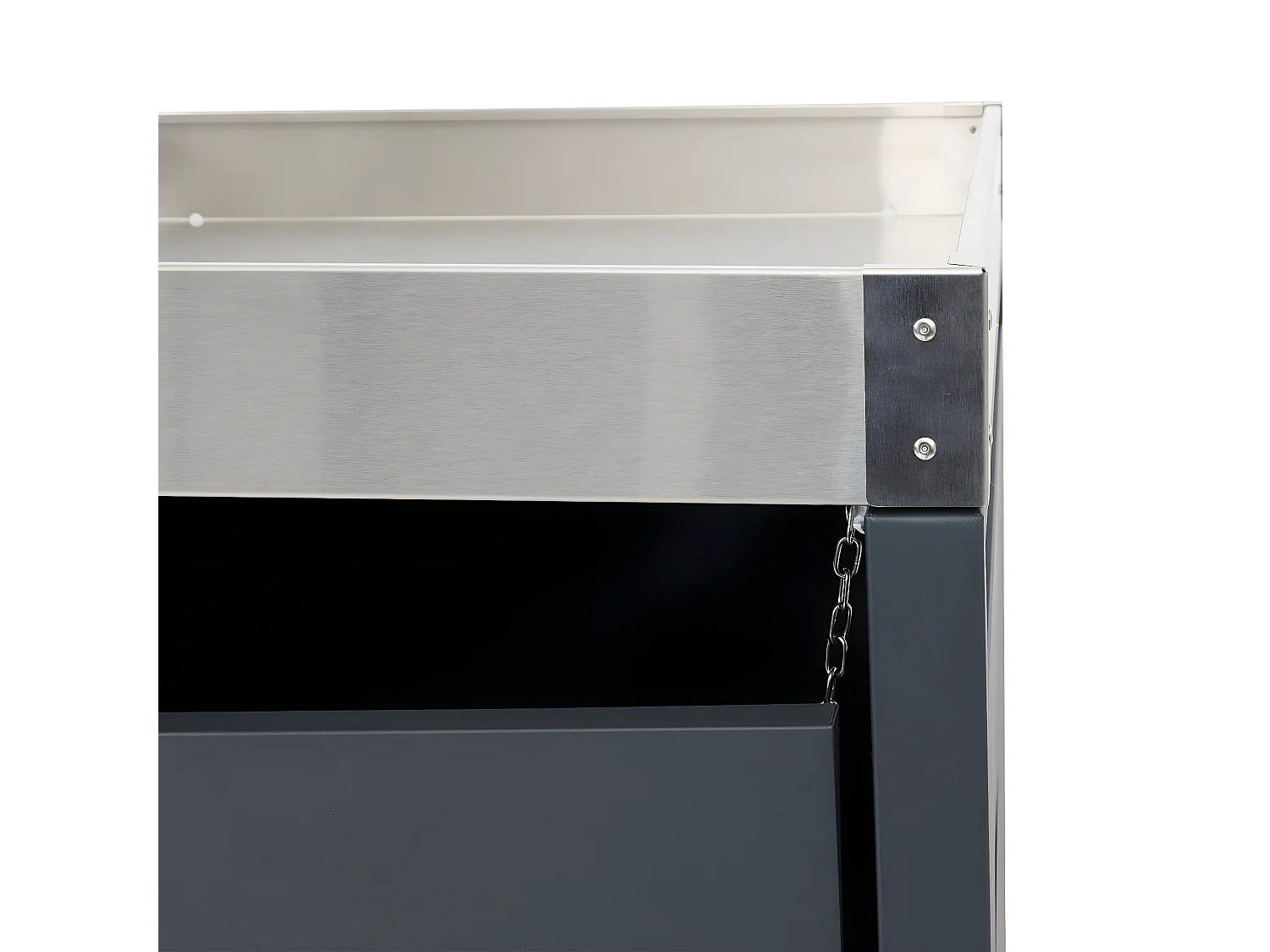 1-bins afvalbak met houtopslag MCW-H40,  antraciet