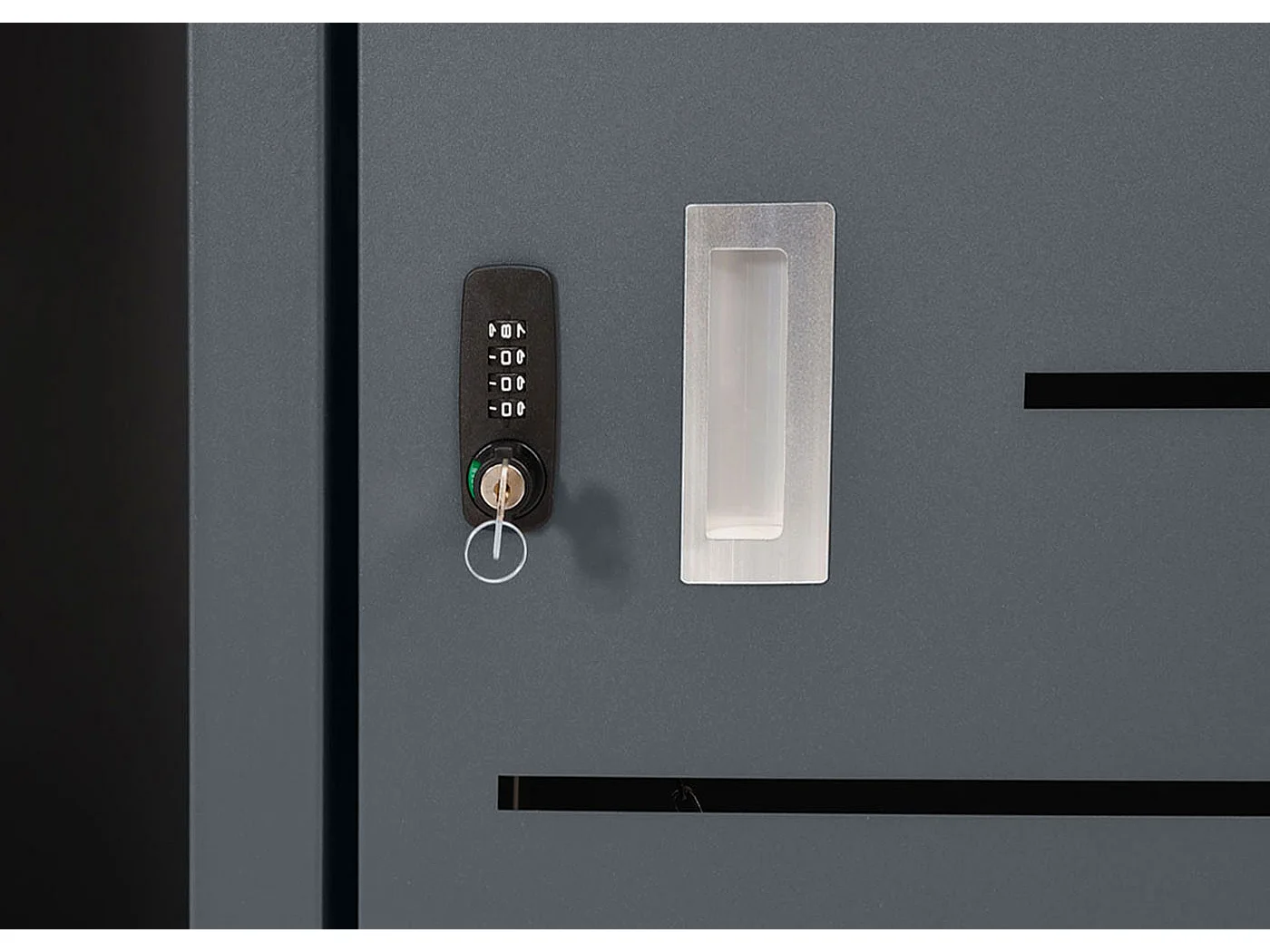 1-pojemnikowy pojemnik na śmieci z drewnianym schowkiem MCW-H40,  antracyt