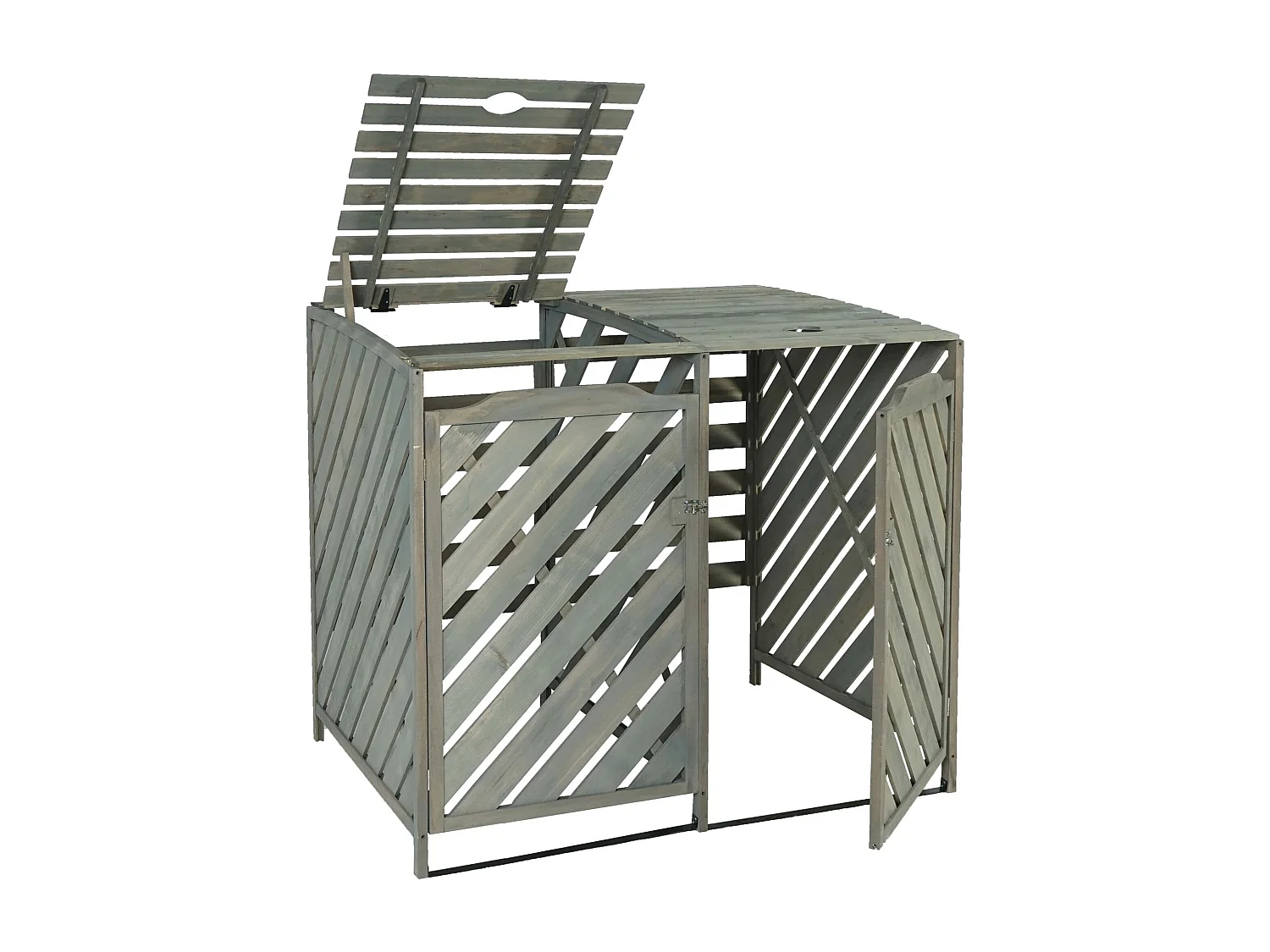 2er/4er Mülltonnenverkleidung MCW-J44, Grau