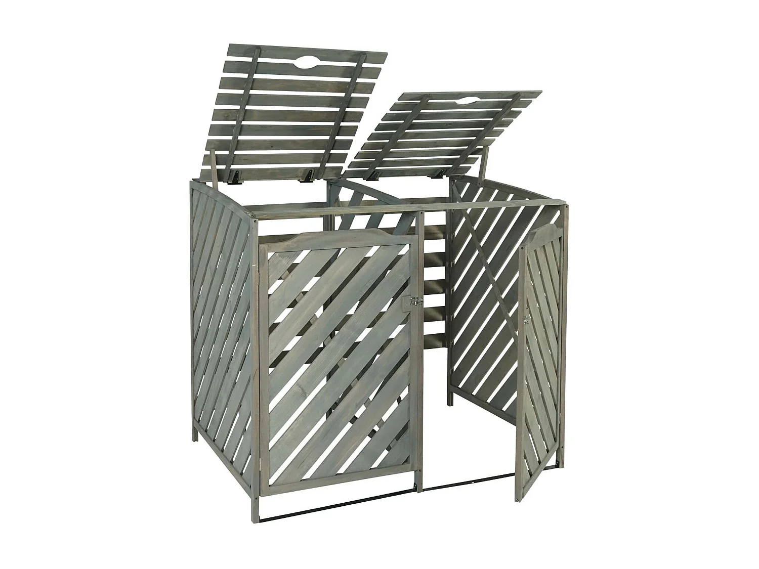 2er/4er Mülltonnenverkleidung MCW-J44, Grau