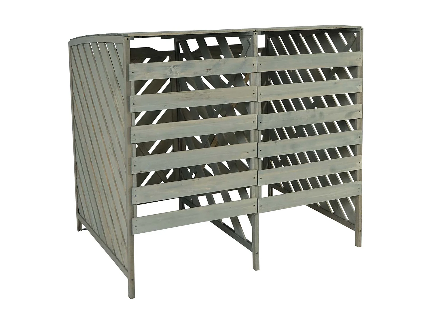 2er/4er Mülltonnenverkleidung MCW-J44, Grau