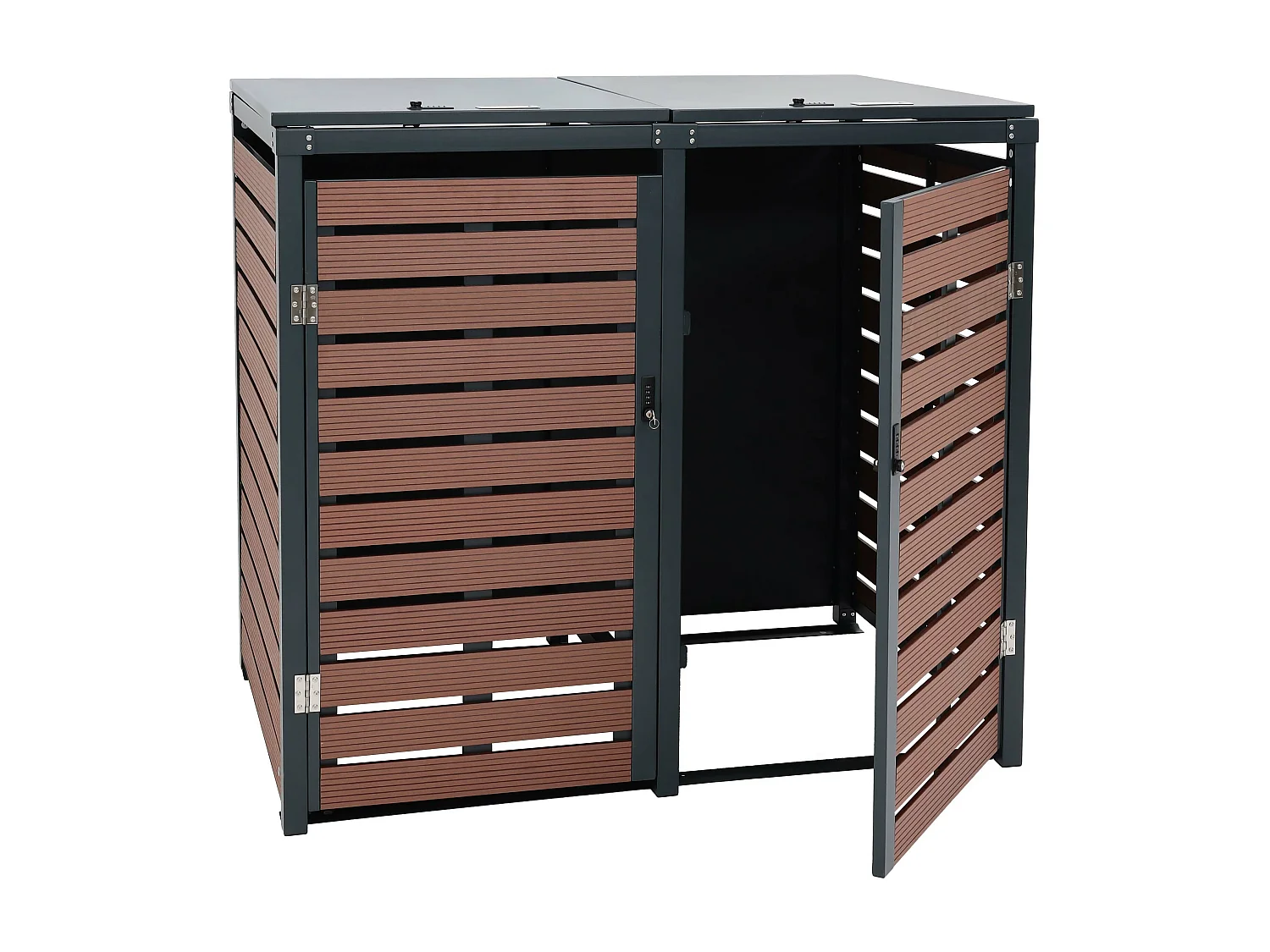 2-zits/4-zits vuilnisbakbekleding MCW-K14,  walnoot hout look