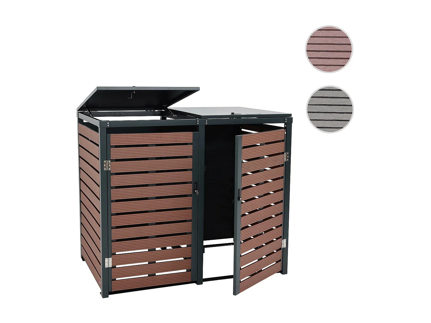 2-zits/4-zits vuilnisbakbekleding MCW-K14,  walnoot hout look