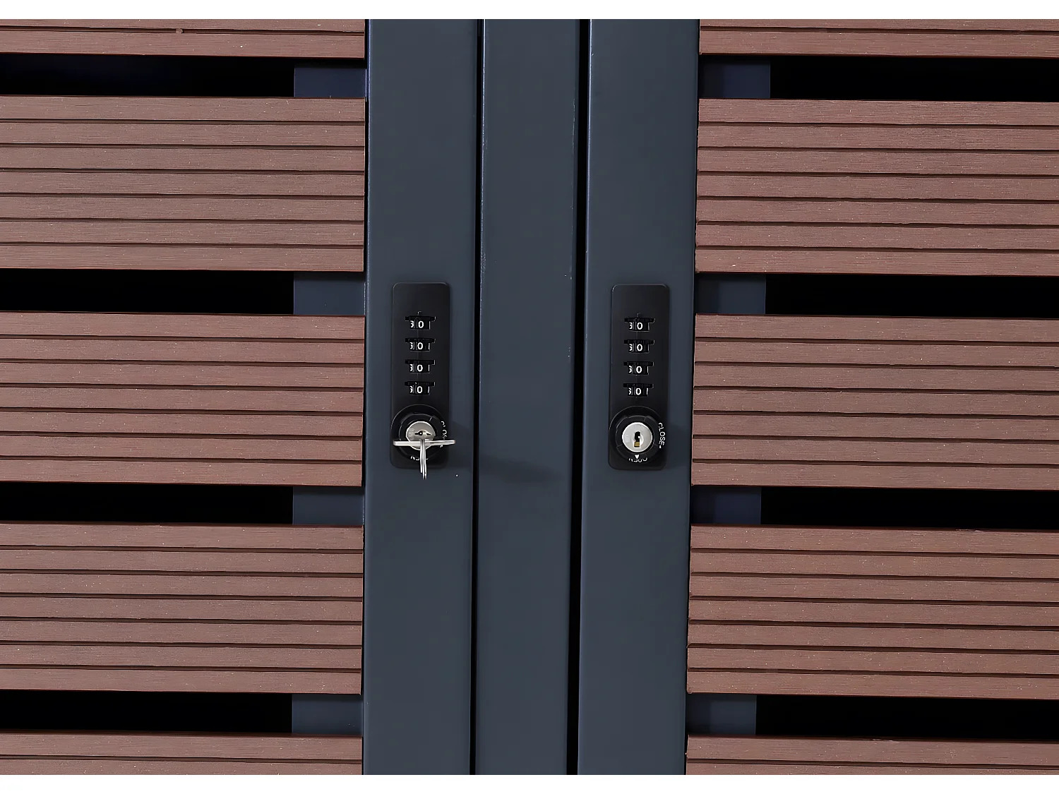 2er-/4er-Mülltonnenverkleidung MCW-K14, Walnuss-Holzoptik