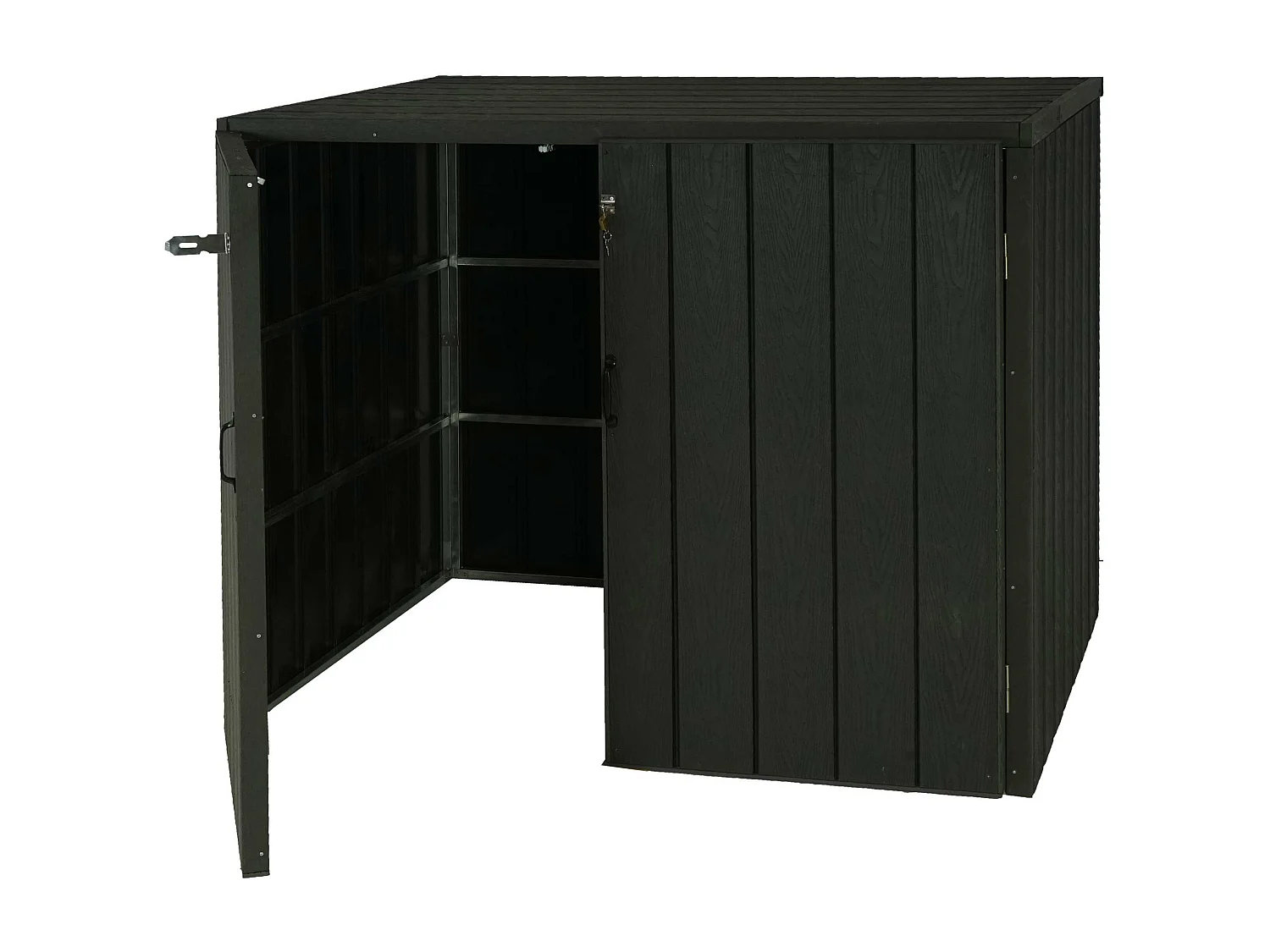 2-/4er WPC-Mülltonnenverkleidung MCW-J28, Anthrazit