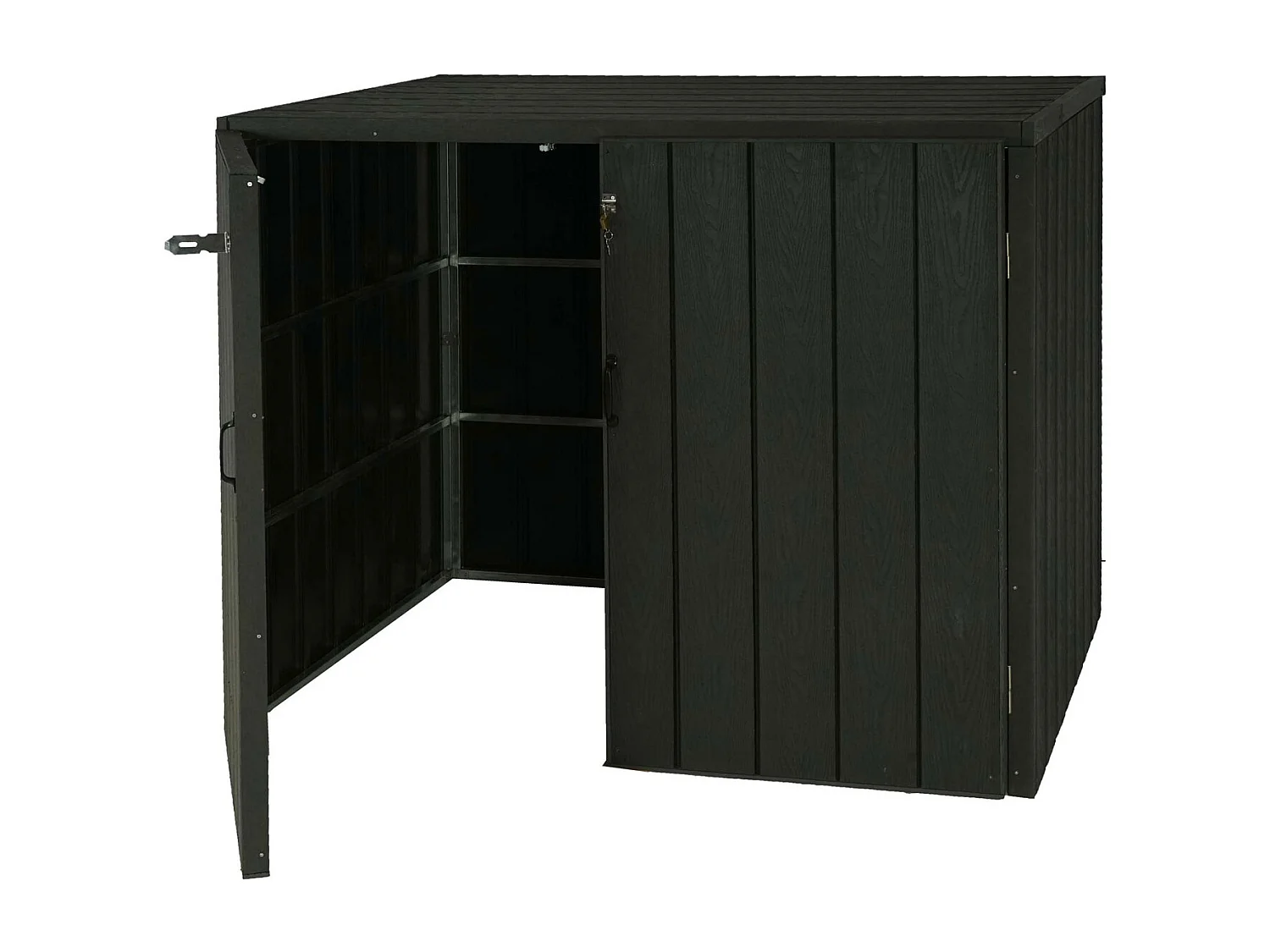 2-/4er WPC-Mülltonnenverkleidung MCW-J28, Anthrazit