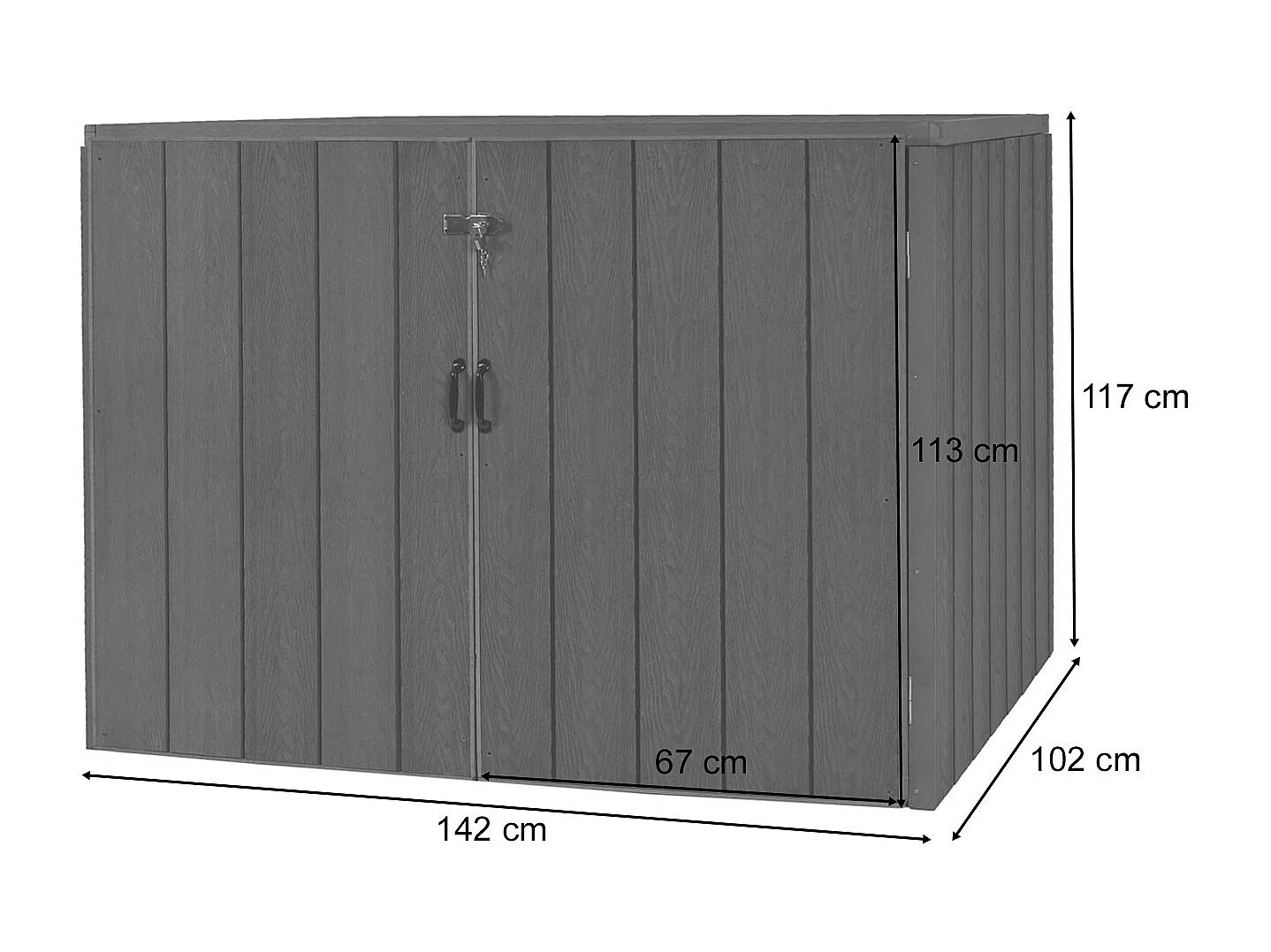 2-/4er WPC-Mülltonnenverkleidung MCW-J28, Anthrazit