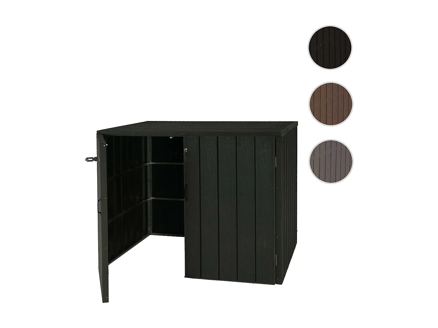 2-/4er WPC-Mülltonnenverkleidung MCW-J28, Anthrazit