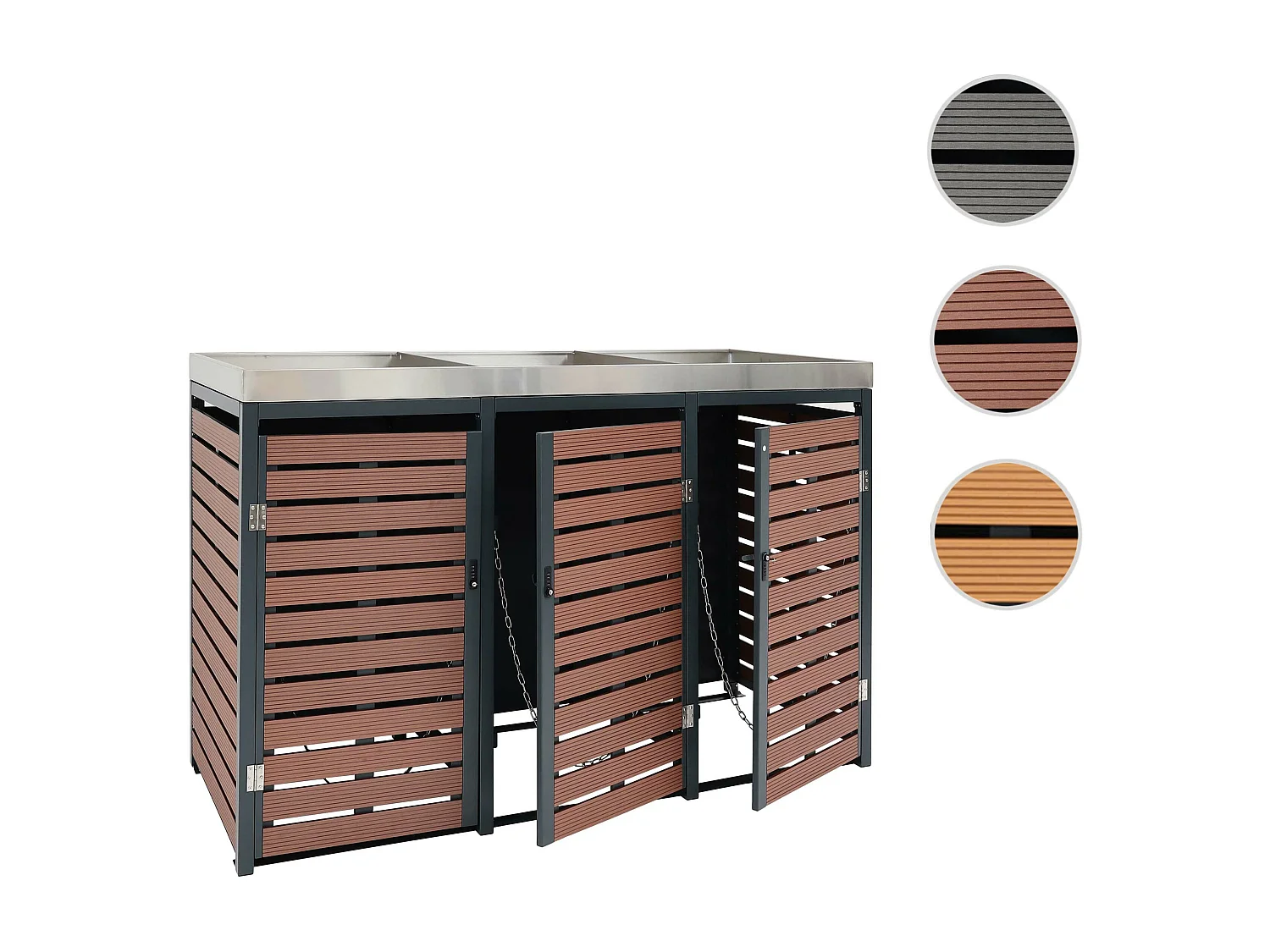 2-zits/4-zits vuilnisbakbekleding MCW-K14,  walnoot hout look