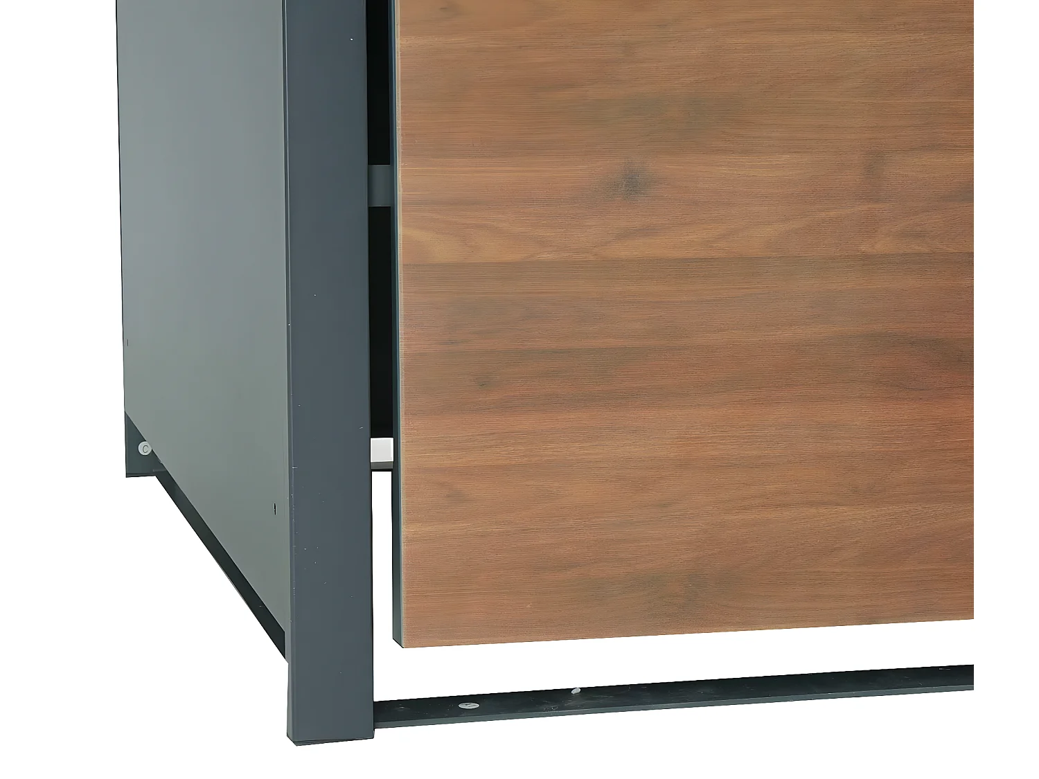 Copribidone box spazzatura rifiuti MCW-J82 80x68x117cm acciaio inox antracite ciliegio