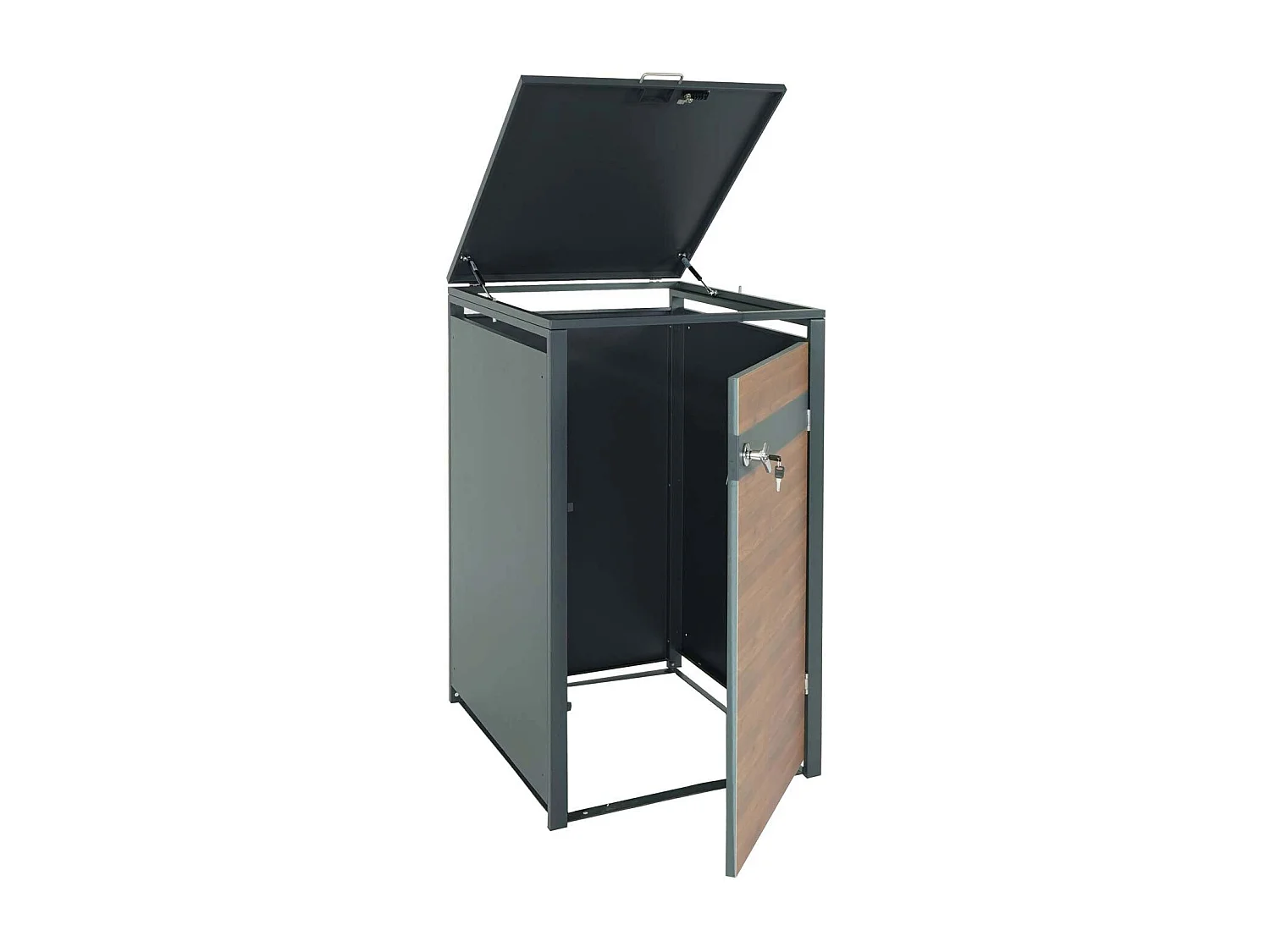1-bin waste bin cover MCW-J82,  dark brown cherry wood finish