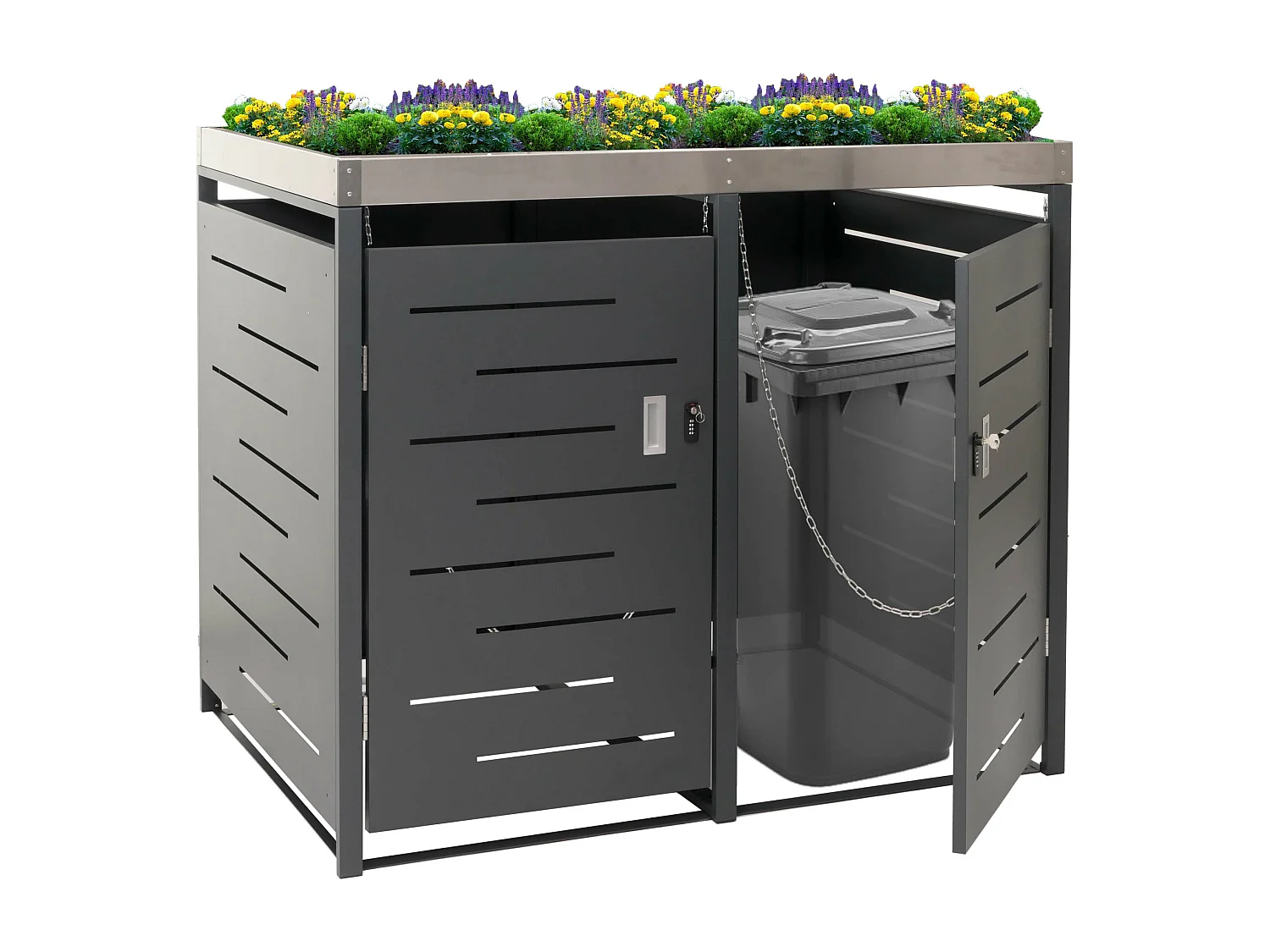 Bekleding voor 2 vuilnisbakken MCW-H40