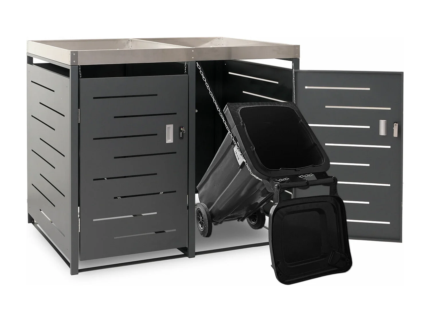 Bekleding voor 2 vuilnisbakken MCW-H40