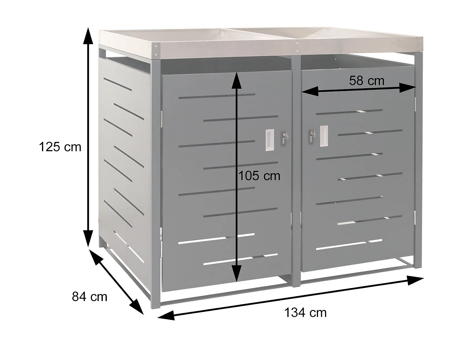 Osłona na dwa pojemniki na śmieci MCW-H40