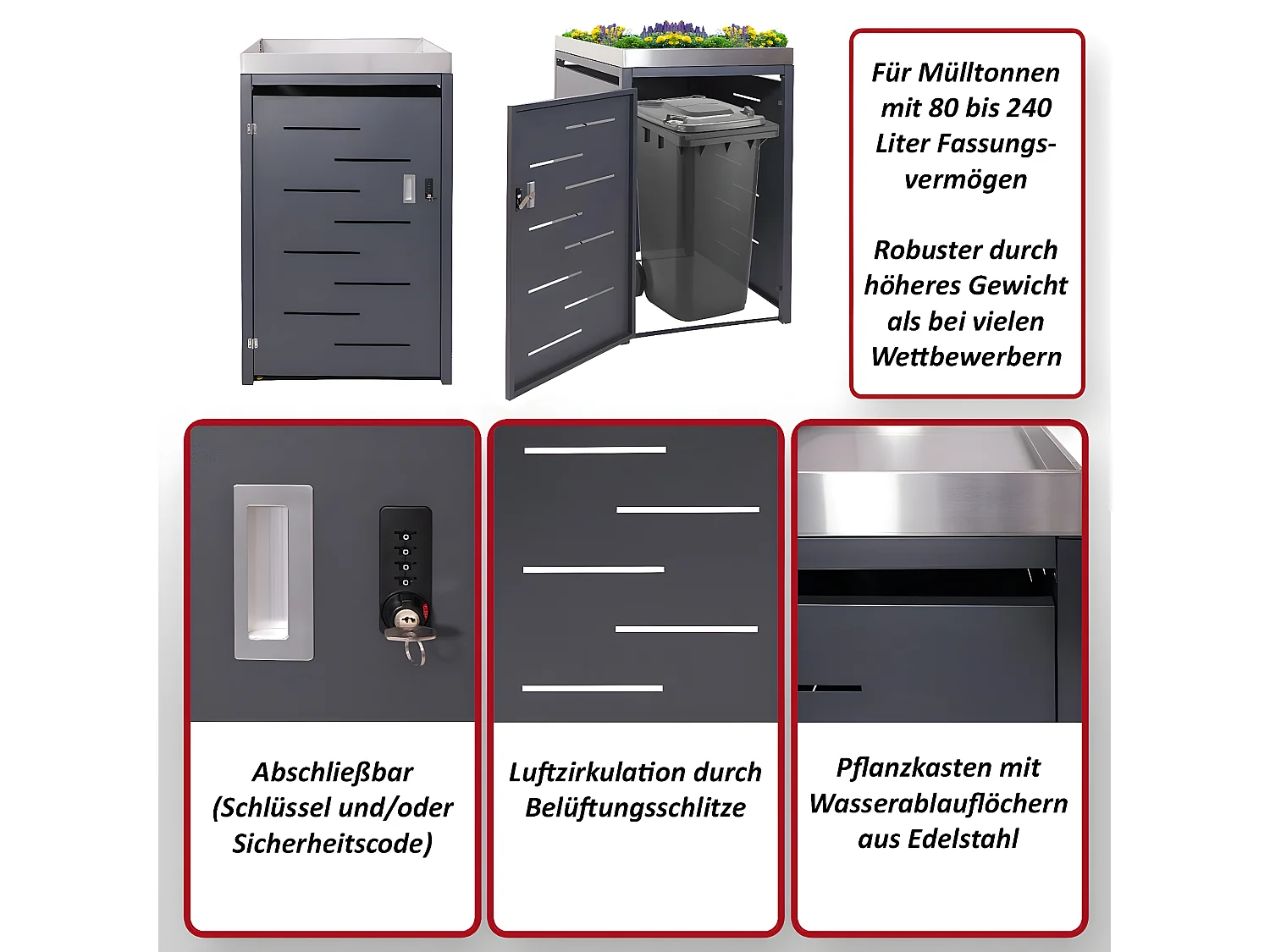 1er-Mülltonnenverkleidung MCW-H40