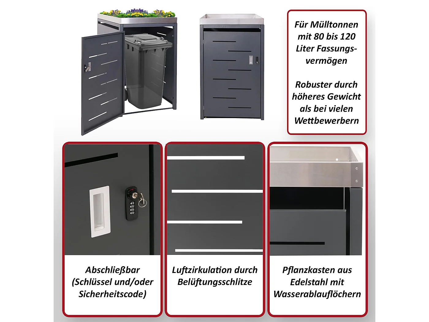 1er-Mülltonnenverkleidung MCW-H40