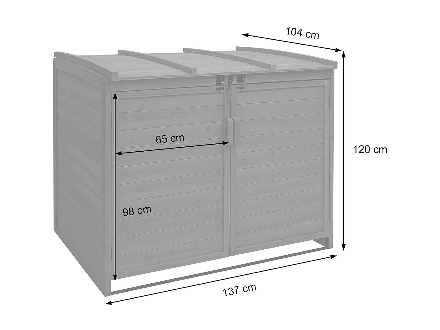 2er-/4er-Mülltonnenverkleidung MCW-H75, Anthrazit