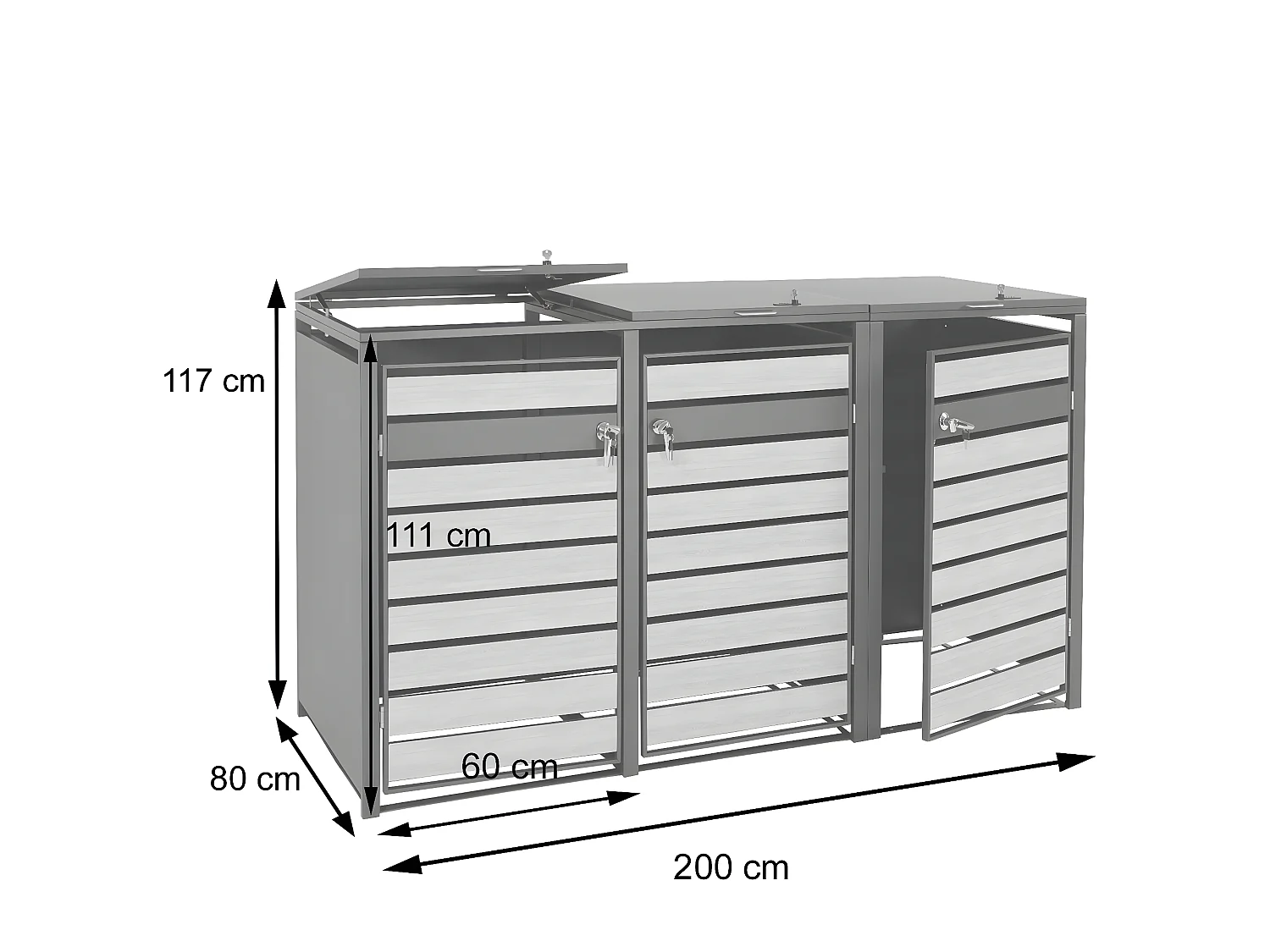 3-bin voering MCW-J81,  kersenhout look donkerbruin