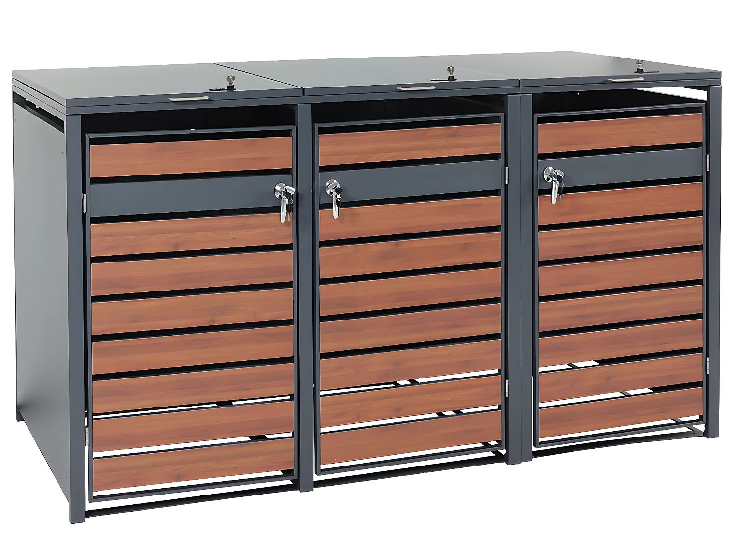 3-bin voering MCW-J81,  kersenhout look donkerbruin