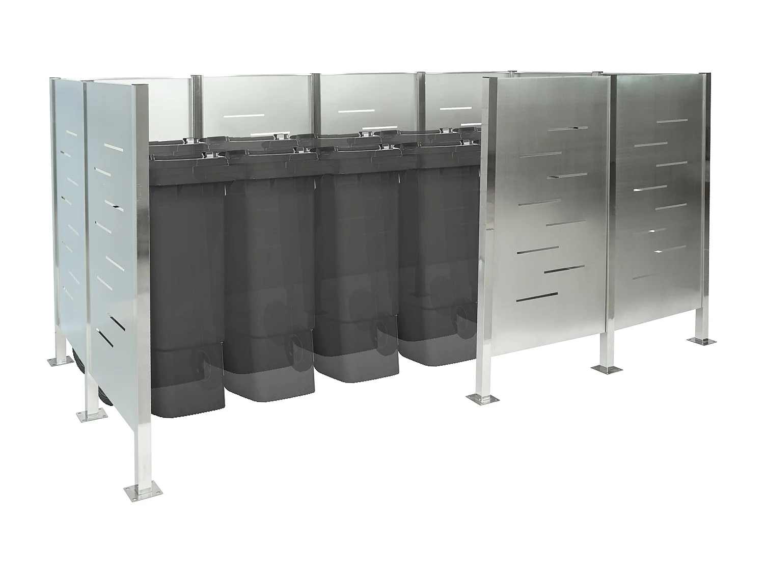 Mülltonnen-Zaun MCW-J55 Metall, Edelstahl