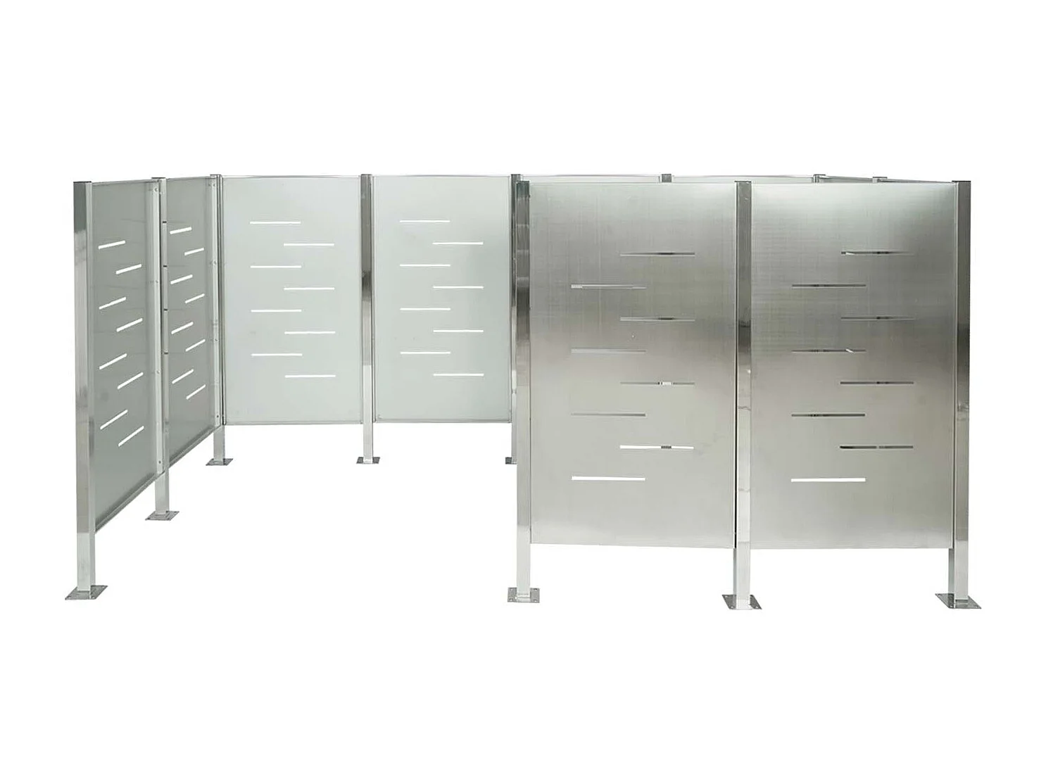 Mülltonnen-Zaun MCW-J55 Metall, Edelstahl