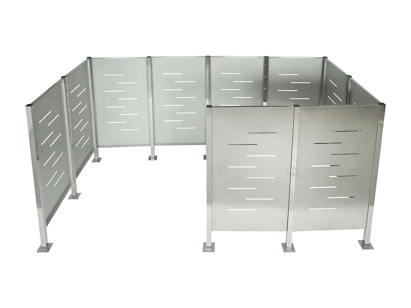 Mülltonnen-Zaun MCW-J55 Metall, Edelstahl