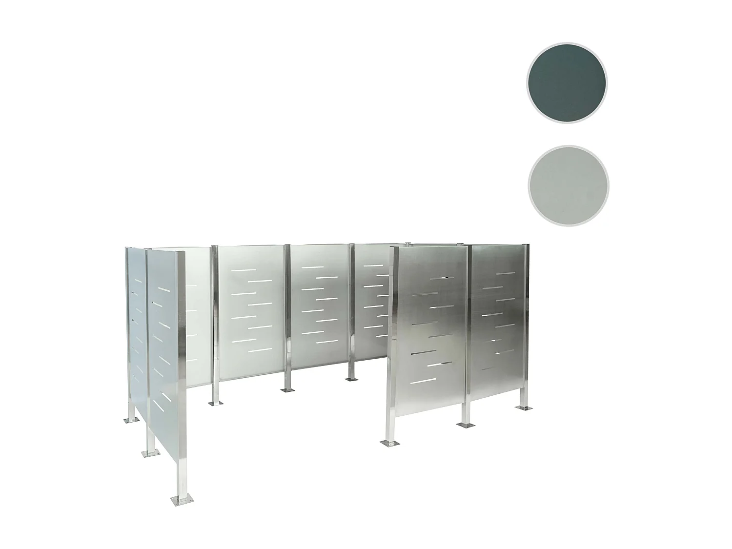 Mülltonnen-Zaun MCW-J55 Metall, Edelstahl