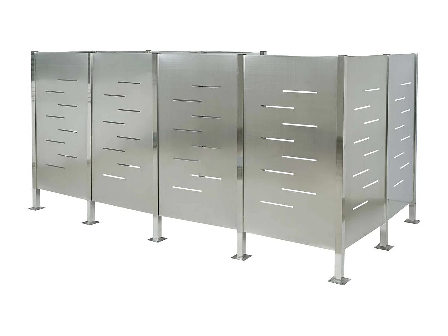 Ogrodzenie kosza na śmieci MCW-J55 metalowe,  stal nierdzewna