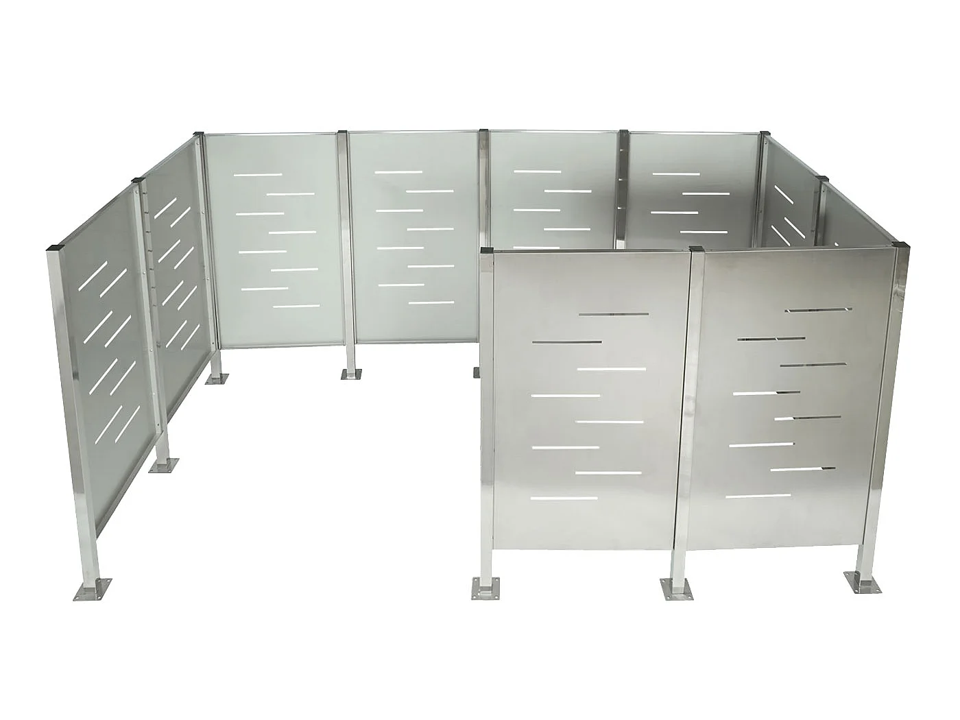 Affaldscontainerhegn MCW-J55 i metal,  rustfrit stål