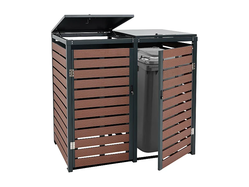 2-pojemnikowa wkładka MCW-K14,  wygląd drewna orzechowego