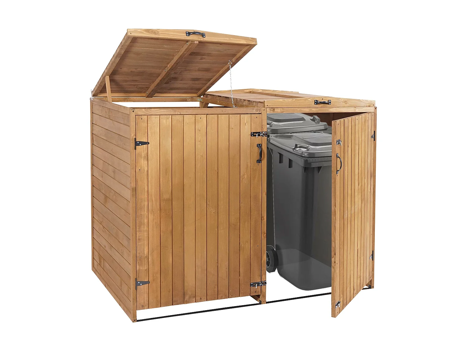 2er-/4er-Mülltonnenverkleidung MCW-H74, Braun