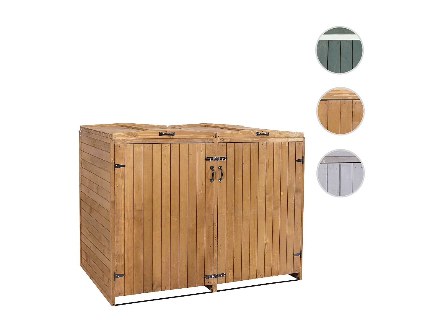 2er-/4er-Mülltonnenverkleidung MCW-H74, Braun