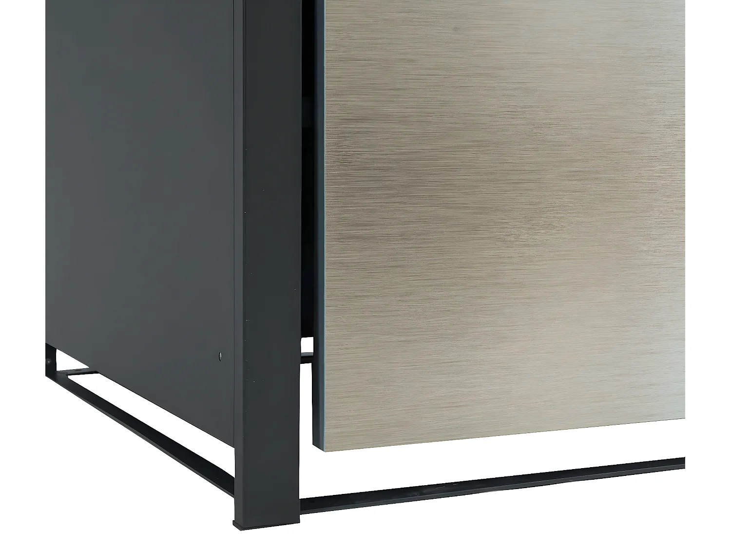 Set 4x copribidoni box spazzatura rifiuti MCW-J82 80x264x117cm acciaio inox antracite gold